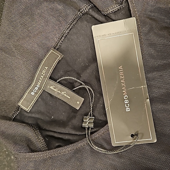 💕BCBGMAXAZRIA💕 Sia Mesh Detail Sleevless Top ~ 100% Modal Black Small S NWT - Picture 5 of 7